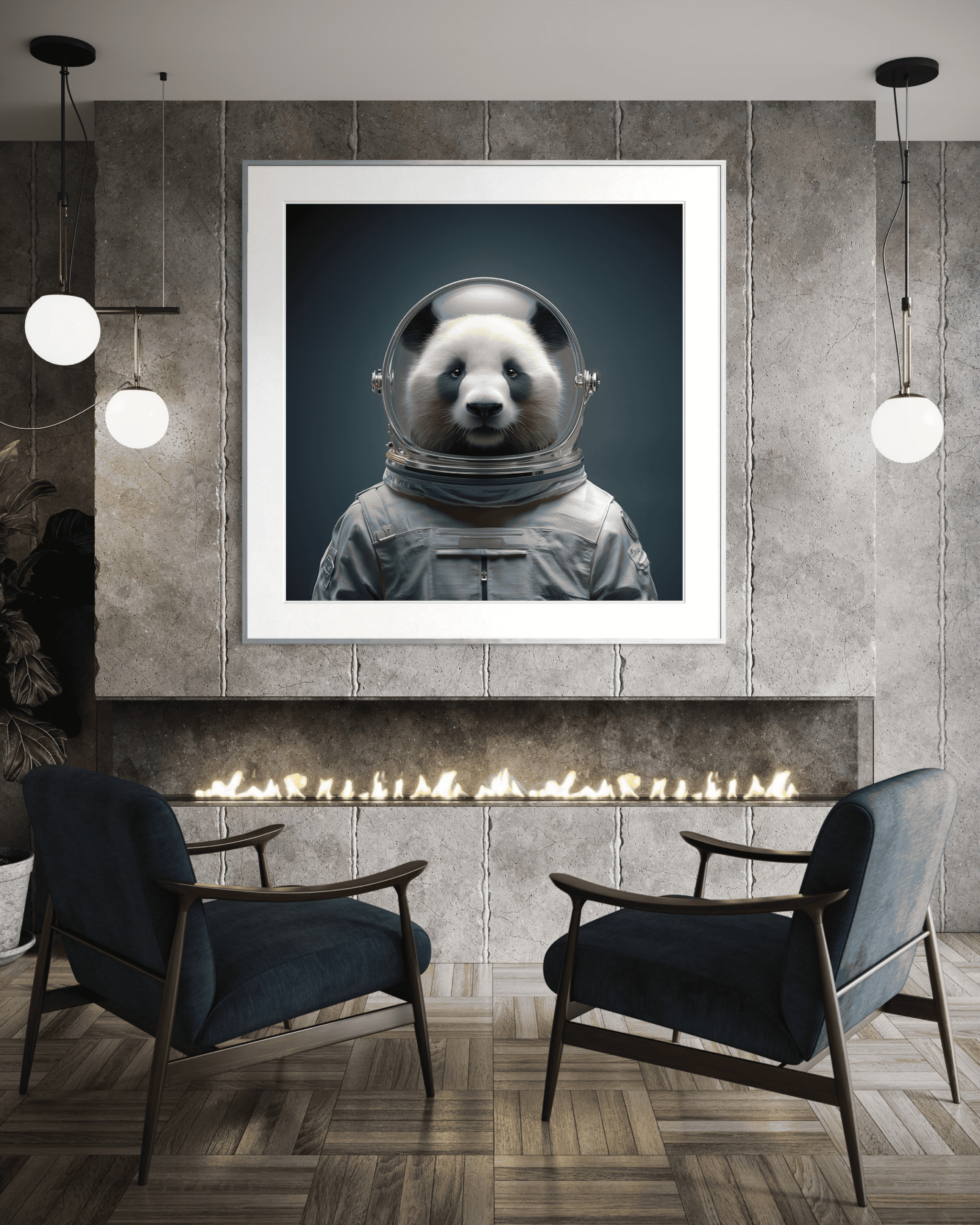 1. Cute panda bear in astronaut suit digital art, space themed animal illustration, modern home decor, wall art, wildlife painting, adorable animal artwork, perfect for nature lovers and space enthusiasts.
